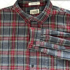 LL Bean Flannel Shirt Slightly Fitted XL Tall Plaid Button Down Cotton